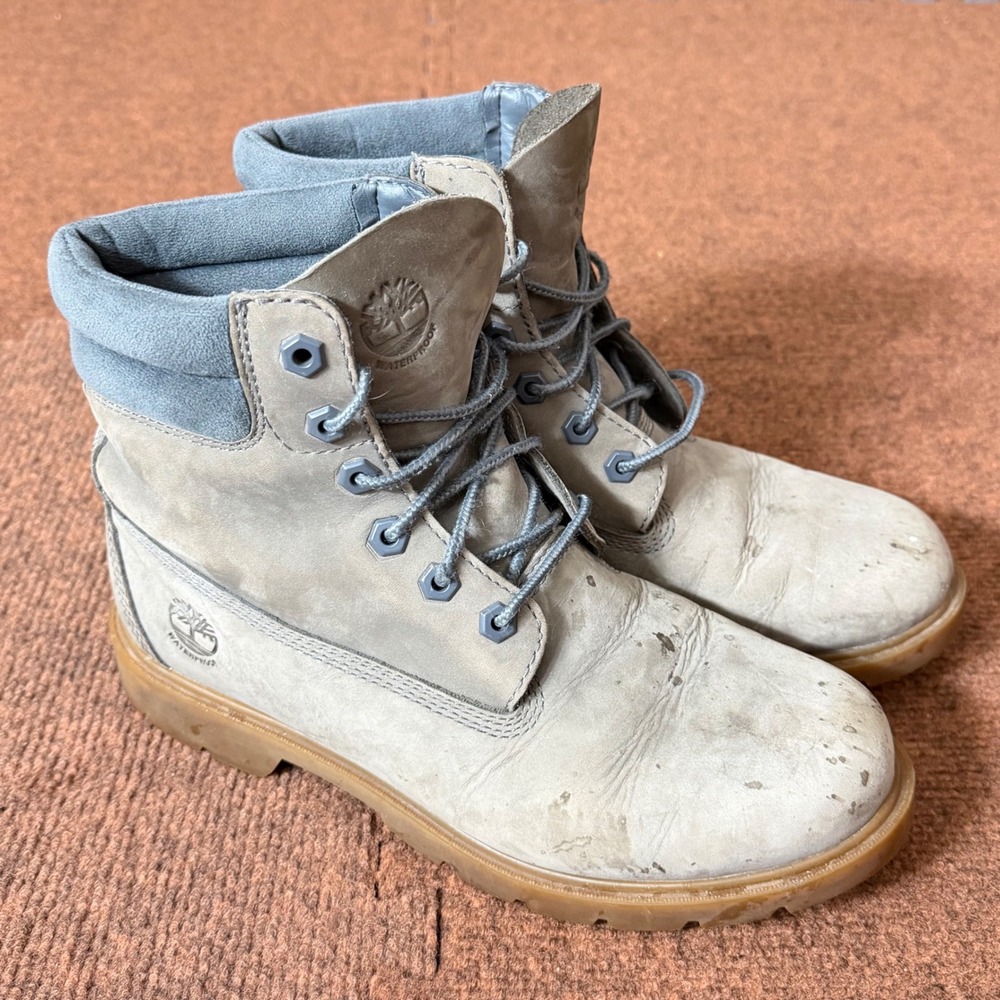 C+ shoes Timberland 6 Inch‎ Premium Waterproof Boots Grey Nubuck A1ZSE Womens 9